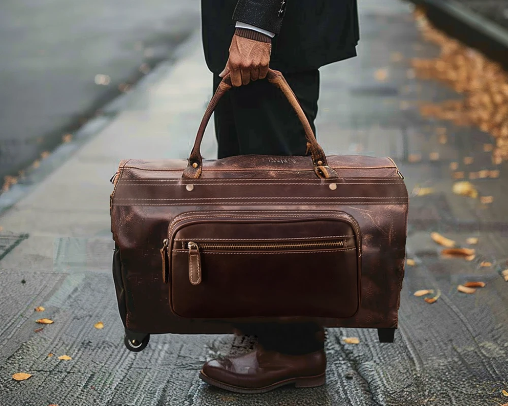 mens carry on bags leather